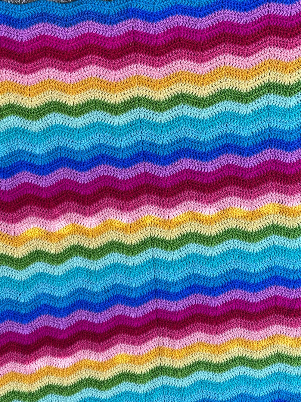 Handmade Rainbow Chevron Baby Blanket - Multicolor Crochet Throw